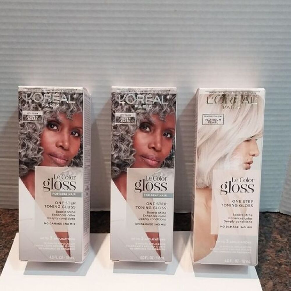 L'Oreal Le Color Gloss for Vibrant Gray Hair..3 Boxes...NEW